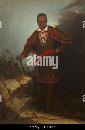 Veste rouge (Sagoyewatha). Date/période : 1868. La peinture. Huile sur toile. Hauteur : 813 mm (32 in) ; Largeur : 559 mm (22 in). Auteur : Thomas Hicks. Robert Walter Weir. Banque D'Images