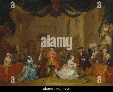 The Beggar's Opera. Date/période : 1729. La peinture. Huile sur toile. Hauteur : 591 mm (23.26 in) ; Largeur : 762 mm (30 in). Auteur : William Hogarth. Banque D'Images