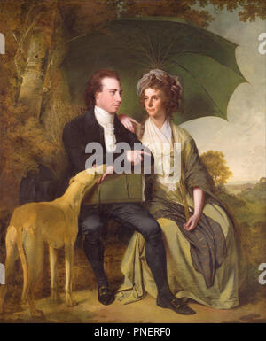 Le Pasteur et Mme Thomas Gisborne, d Yoxhall Lodge, dans le Leicestershire. Date/période : 1786. La peinture. Huile sur toile. Hauteur : 1 854 mm (72.99 in) ; largeur : 1 524 mm (60 in). Auteur : Joseph Wright of Derby. Banque D'Images