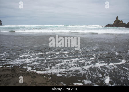 Piha beach, Auckland, Nouvelle-Zélande - Décembre 17,2016 : la natation de personnes dans la mer de Tasmanie surf à Piha beach à Auckland, en Nouvelle-Zélande. Banque D'Images