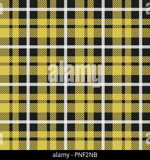 Motif Tartan. Cage écossaise. Jaune écossais checkered background. Plaid écossais jaune en couleurs. Texture tissu minuscules. Vector illustration Illustration de Vecteur