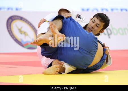 Baku, Azerbaïdjan. Sep 20, 2018. Takato Naohisa (JPN), le 20 septembre 2018 - Championnat du Monde de Judo Judo : Baku 2018 men's -60kg match final au niveau national Salle de gymnastique à Bakou, Azerbaïdjan. Credit : Sho Tamura/AFLO SPORT/Alamy Live News Banque D'Images