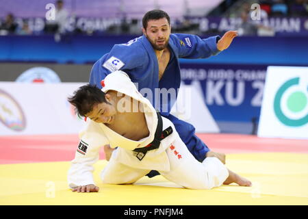 Baku, Azerbaïdjan. Sep 20, 2018. Takato Naohisa (JPN), le 20 septembre 2018 - Championnat du Monde de Judo Judo : Baku 2018 men's -60kg match final au niveau national Salle de gymnastique à Bakou, Azerbaïdjan. Credit : Sho Tamura/AFLO SPORT/Alamy Live News Banque D'Images