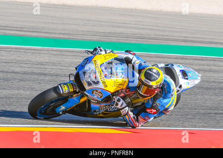 Alcaniz, Espagne. 21 Sep 2018. THOMAS LUTHI (12) de la Suisse et de l'EG 0,0 Marc VDS MOTO GP lors de l'Essais Libres 1 du Grand Prix à Motorland Aragon racetrack à Alcañiz, Espagne le 21 septembre 2018 (Photo : Alvaro Sanchez) Credit : CORDON PRESS/Alamy Live News Banque D'Images