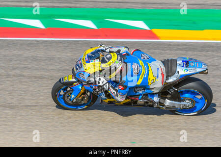 Alcaniz, Espagne. 21 Sep 2018. THOMAS LUTHI (12) de la Suisse et de l'EG 0,0 Marc VDS MOTO GP lors de l'Essais Libres 1 du Grand Prix à Motorland Aragon racetrack à Alcañiz, Espagne le 21 septembre 2018 (Photo : Alvaro Sanchez) Credit : CORDON PRESS/Alamy Live News Banque D'Images