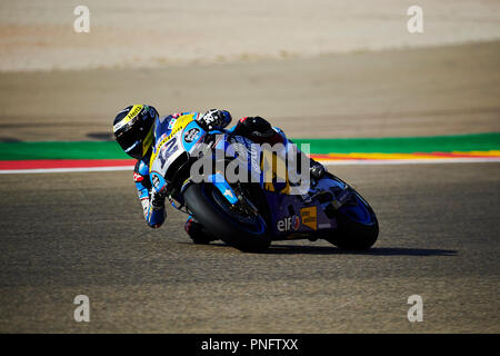 Alcaniz, Espagne. 21 septembre 2018, Ciudad del Motor de Aragon, Alcaniz, Espagne ; Moto GP d'Aragon, le vendredi des essais libres, Thomas Luthi du GE 0, 0 de l'équipe Marc VDS en action pendant les essais libres 1 : Action Crédit Plus Sport Images/Alamy Live News Banque D'Images