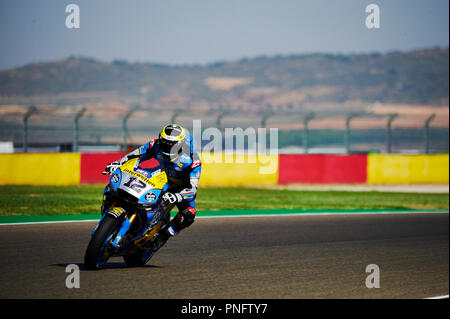 Alcaniz, Espagne. 21 septembre 2018, Ciudad del Motor de Aragon, Alcaniz, Espagne ; Moto GP d'Aragon, le vendredi des essais libres, Thomas Luthi du GE 0, 0 de l'équipe Marc VDS en action pendant les essais libres 1 : Action Crédit Plus Sport Images/Alamy Live News Banque D'Images