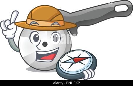 Explorer pizza cutter caricature dans la cuisine Illustration de Vecteur