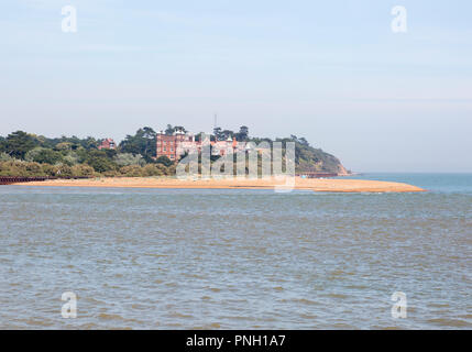 Embouchure de la rivière Deben voir l'estuaire de Felixstowe Ferry à Bawdsey Manor, Suffolk, Angleterre, RU Banque D'Images