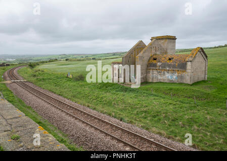 Vestiges de la maison de Huntcliff ventilateur à côté de la mine de fer à Skinningrove, North Yorkshire, Angleterre. Banque D'Images