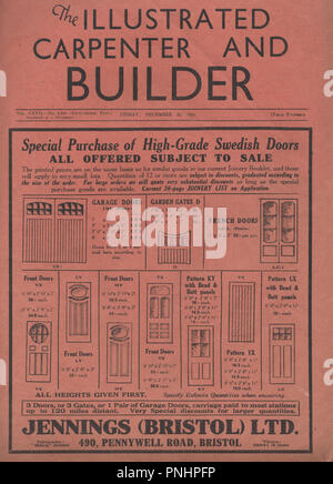 Vintage l'Illustrated Carpenter et Builder magazine en date du 20 décembre 1935 un hebdomadaire d'building trade magazine d'abord publié en 1877 et a couru vers 1971 Banque D'Images