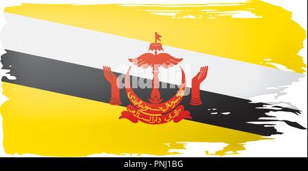 Brunei drapeau, vector illustration sur un fond blanc. Illustration de Vecteur