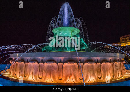 Fontaine du Triton, à La Valette, Malte, Banque D'Images