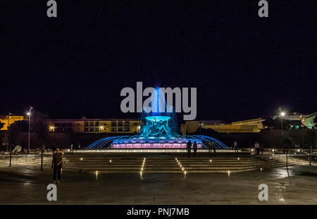 Fontaine du Triton, à La Valette, Malte, Banque D'Images