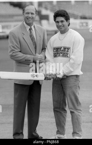 Sachin Tendulkar et Geoff Boycott Banque D'Images