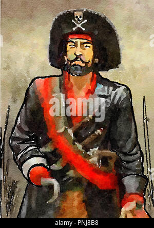 Le capitaine pirate illustration Banque D'Images