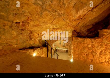 Basilica de Sa cova de Santa Agnès (s.XVI-XVII). Sant Antoni de Portmany.Ibiza.Illes Balears.España. Banque D'Images