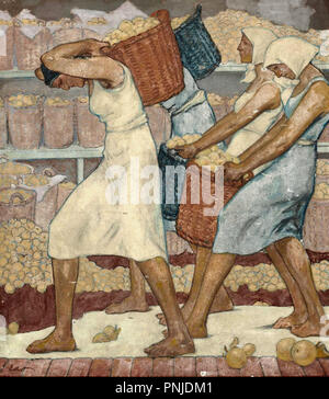 Fritz Erler - Frauen bei der Apfelernte Banque D'Images