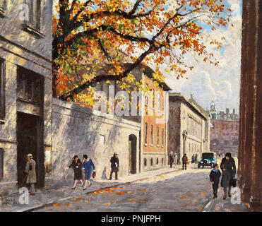 Paul Gustave Fischer - Jour de l'automne Fiolstraede à Copenhague Banque D'Images