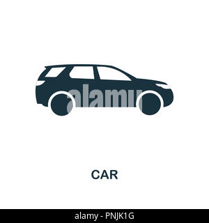 Icône de voiture. Design style monochrome. L'ASSURANCE-CHÔMAGE. Pictogramme pixel simple parfait icône de voiture. Web design, applications, logiciels, l'utilisation d'impression. Banque D'Images