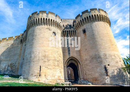 La France. Gard (30). Villeneuve-Les-Avignon. Fort Saint André. Commandité par Philippe le Bel à la fin du 13ème siècle, le travail a été réalisé en seulement Banque D'Images