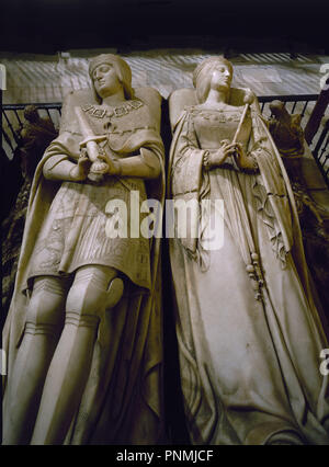 MAUSOLEO du vrai- SEPULCRO DE FELIPE EL HERMOSO Y Juana la loca - 1517 - ESCULTURA RENACENTISTA. Auteur : Domenico Fancelli / ORDOÑEZ BARTOLOME. Emplacement : CATEDRAL-CAPILLA REAL-intérieur. Grenade. L'ESPAGNE. Banque D'Images