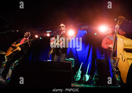 Londres, Royaume-Uni. 21 septembre 2018. Le Dodge Brothers joue le Garage le vendredi 21 septembre 2018 tenue au garage, Londres. Photo : Michael Hammond, Aly Hirji, Mark Kermode, Alex Hammond. Photo par Julie Edwards. Credit : Julie Edwards/Alamy Live News Crédit : Julie Edwards/Alamy Live News Banque D'Images