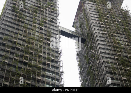 Kuala Lumpur, Malaisie. 22 septembre 2018. Un nouveau twin tower condominium avec un jardin vertical conçu par l'architecte paysagiste de renommée internationale et française le botaniste Patrick Blanc s'ouvre dans la capitale malaisienne Kuala Lumpur Banque D'Images