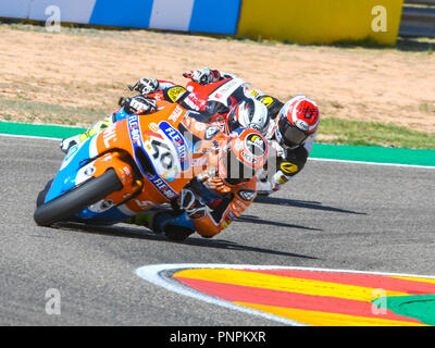 Alcaniz, Espagne. 22 septembre 2018. HECTOR BARBERA (40) de l'Espagne et de Pons pendant la MOTO HP40 2 de la qualification du Grand Prix à Motorland Aragon racetrack à Alcañiz, Espagne le 22 septembre 2018 (Photo : Alvaro Sanchez) Credit : CORDON PRESS/Alamy Live News Banque D'Images