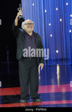 San Sebastian, Espagne. 22 Sep, 2018. Danny DeVito reçoit Donostia Award lors de la 66e Festival International du Film de San Sebastian au Palais Kursaal le 22 septembre 2018 à San Sebastian, Espagne Crédit : Jack Abuin/ZUMA/Alamy Fil Live News Banque D'Images