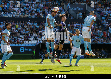 Vigo, Espagne. 22 Sept ; 2018. La Liga match entre Real Club Celta de Vigo et Real Valladolid en Balaidos stadium ; Vigo ; score final 3-3. Credit : Brais Seara/Alamy Live News Banque D'Images