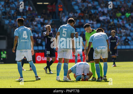 Vigo, Espagne. 22 Sept ; 2018. La Liga match entre Real Club Celta de Vigo et Real Valladolid en Balaidos stadium ; Vigo ; score final 3-3. Credit : Brais Seara/Alamy Live News Banque D'Images