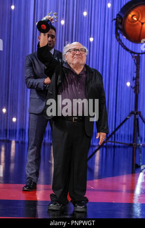 San Sebastian, Espagne. 22 Sep, 2018. Danny DeVito reçoit le Prix Donostia pour une vie réalisations au Kursaal exposée à San Sebastian, Espagne le 22 septembre 2018. Credit : Jimmy Olsen/Media Espagne*** ***aucune perforation/Alamy Live News Banque D'Images