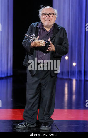 San Sebastian, Espagne. 22 Sep, 2018. Danny DeVito reçoit le Prix Donostia pour une vie réalisations au Kursaal exposée à San Sebastian, Espagne le 22 septembre 2018. Credit : Jimmy Olsen/Media Espagne*** ***aucune perforation/Alamy Live News Banque D'Images