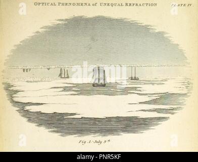 Libre à partir de la page 201 de "Journal d'un voyage au nord de la pêche des baleines ; y compris les recherches et découvertes de la côte Est de l'ouest du Groenland, réalisés dans l'été de l'année 1822, dans le bateau de l'île de Baffin, etc' par l'IRB0061. Banque D'Images