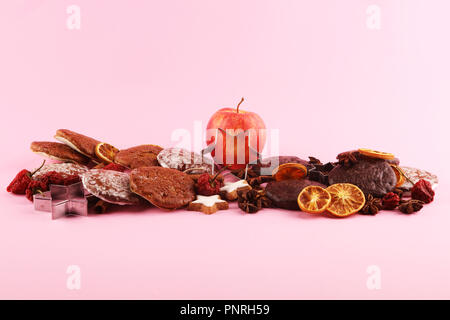 Pains d'Allemand typique comme Lebkuchen et Aachener Printen. biscuits de Noël aux épices. Banque D'Images