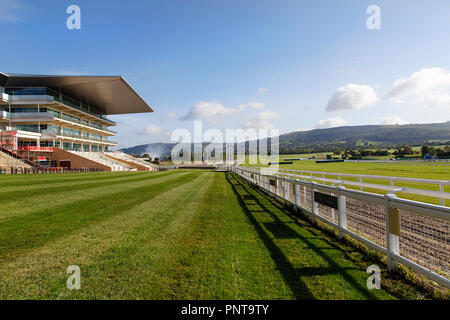 Cheltenham, UK : 15 Septembre 2018 : Les stands donnant sur l'Hippodrome de Cheltenham situé à Prestbury Park. Banque D'Images