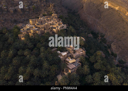 Village de In Misfat Al Abereen dans monts Hajar en Oman Banque D'Images