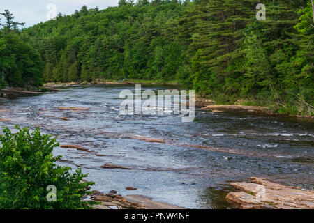 La rivière Ausable dans l'été qui s'écoule sur les pierres pour former rapids Banque D'Images