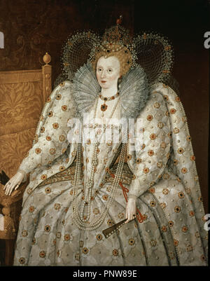 'Elizabeth I d'Angleterre', c. 1592, huile sur toile. Auteur : ESCUELA INGLESA. Lieu : Palais Pitti / GALERIA PALATINA. Florenz. ITALIA. Banque D'Images