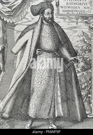 Je Stephen Bathory (1533-1586). Roi de Pologne (1575-1586). La gravure. Banque D'Images