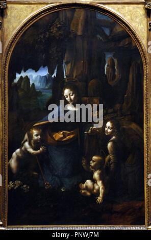 Leonardo da Vinci (1452-1519). Peintre italien. Renaissance. La Vierge aux rochers, 1495-1508. Huile sur panneau. Galerie nationale. Londres. L'Angleterre. Banque D'Images