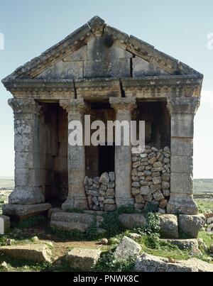 La Syrie. Rueiha. Villes mortes ou oublié les villes. Au nord-ouest de la Syrie. À l'Empire romain le christianisme byzantin. 1er au 7ème siècle, abandonnés entre 8e-10e siècle. Unesco World Heritage Site. Photographies historiques (avant la guerre civile syrienne). Banque D'Images