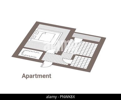 Projet d'une maison. Rez-de-chaussée Illustration de Vecteur