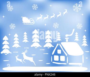 Autocollants pour la maison de vacances paysage de Noël Illustration de Vecteur