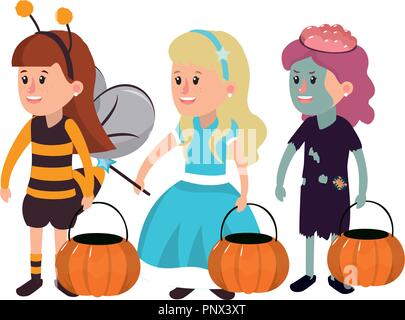 Halloween kids cartoons Illustration de Vecteur