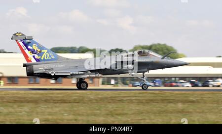 Dassault Rafale M atterrissage à RAF Fairford le 14 juillet 2018 Banque D'Images