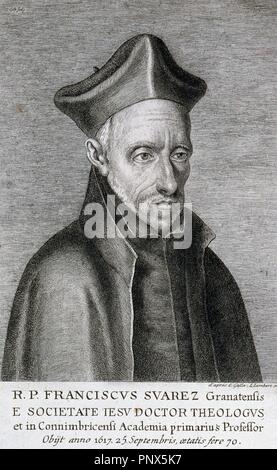 Francisco Suarez (1548-1617). Philosophe et théologien espagnol. Gravure du xviie siècle. Banque D'Images