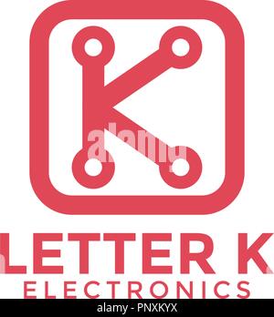 Lettre k electronics icône vecteur modèle de conception de logo Illustration de Vecteur