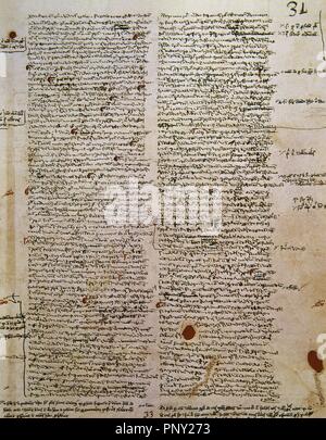 Commentaire sur le troisième Livre des Sentences, écrit en 1254 par l'Italien Dominician frère Saint Thomas d'Aquin (1225-1274). En Amérique. Bibliothèque Apostolique du Vatican. La cité du Vatican. Banque D'Images